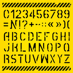 Letters and numbers painted stencils