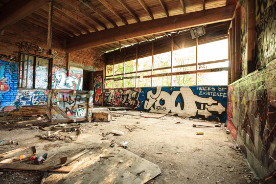 Abandoned warehouse in natural light