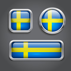 Obraz premium Sweden flag glass buttons