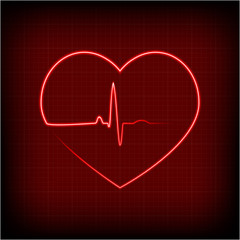 heart on a cardiogram