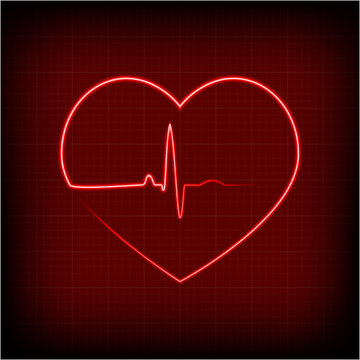 heart on a cardiogram
