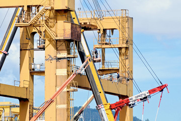 demolition of a port crane