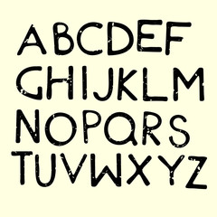 Vector grunge alphabet letters