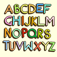 Vector cartoon alphabet letters