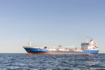Fototapeta premium Chemical or gas tanker in sea