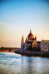 Fototapeta na wymiar Hungarian Parliament building in Budapest