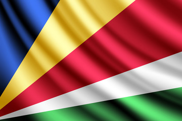 Waving flag of Seychelles, vector