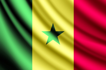 Naklejka premium Waving flag of Senegal, vector