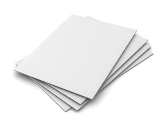 blank catalog in a4 size set as a ple isolated on white