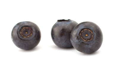 Fresh blueberries isolated on white background