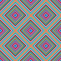 Multicolored diamond shape tiles seamless illustration.