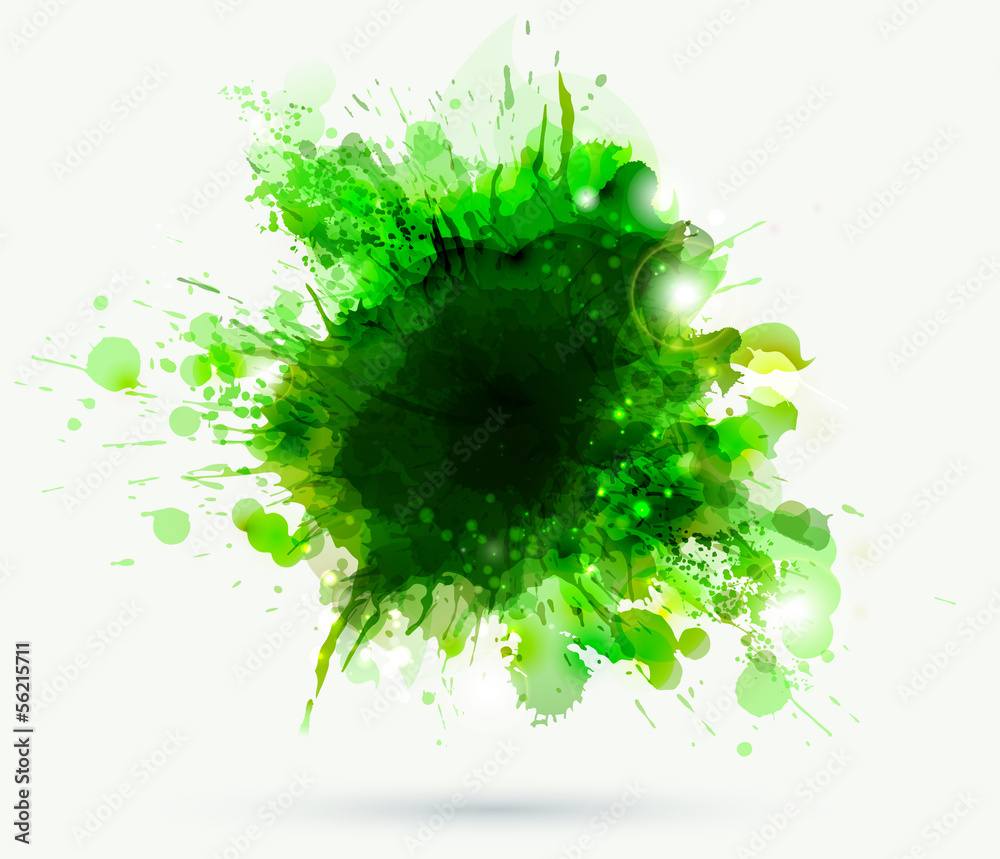 Poster abstract artistic element forming by blots