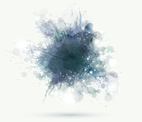 Abstract artistic element forming by blots