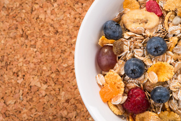 Background of muesli with space for text