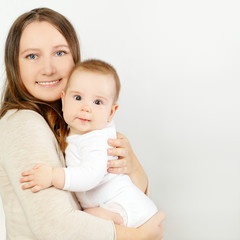 Baby and mummy, love and happiness