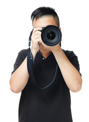 Asian man using camera © leungchopan