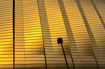 Fototapeta premium Side curtain of footbal stadium with spot light