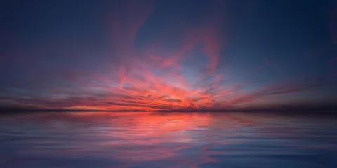 Tuinposter peace in red sky - sunset on sea © Romolo Tavani