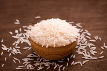 Bowl of long-grain rice