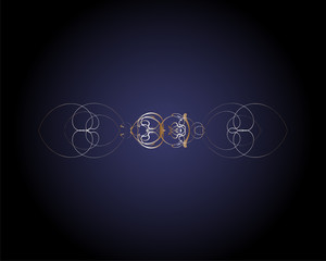 Elegant gold and blue background