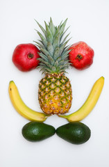 face made of fruits
