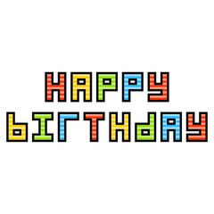 8-Bit Pixel Art Happy Birthday Message
