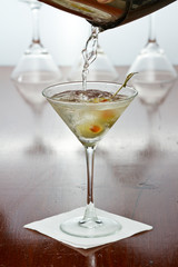 pouring a martini