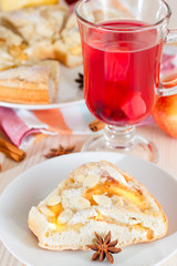 Portion of apple pie