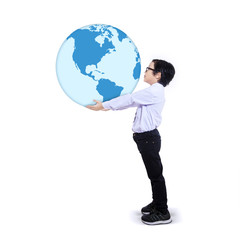 Child holding the earth