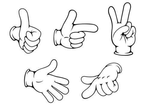 Set of positive hands gestures