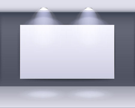 art gallery frame design with spotlights