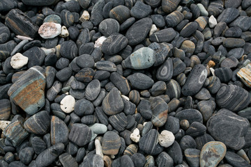 Black stones beach