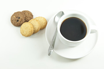 Black coffee and cookies