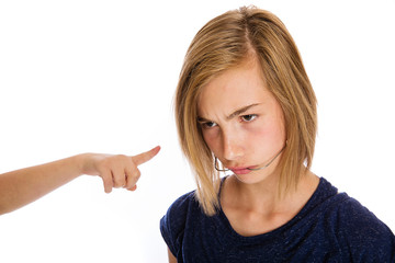 A young girl being bullied