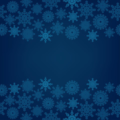 Fototapeta na wymiar Decorative dark background with snowflakes and place for text