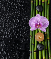 Spa setting on wet background