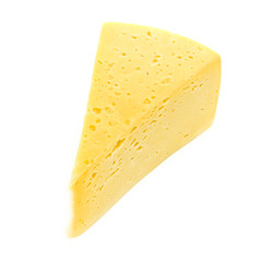 piece of cheese isolated on white