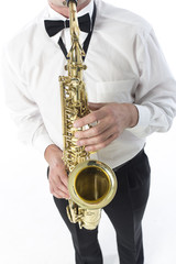 Close up of saxophone