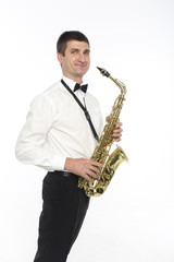 Fototapeta premium Smiling saxophonist