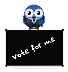 Right wing Politician with blue rosette