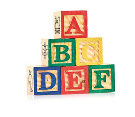 wooden cube alphabet