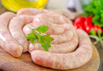 raw sausages
