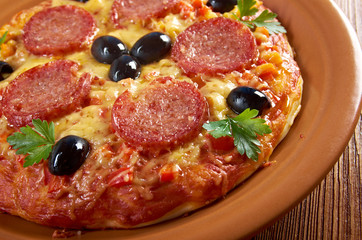 homemade pizza  Pepperoni.