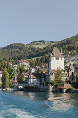 Fototapeta na wymiar Oberhofen, Thunersee, Schloss Oberhofen, Schweiz