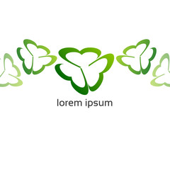 Graphic design - green background with abstract shapes