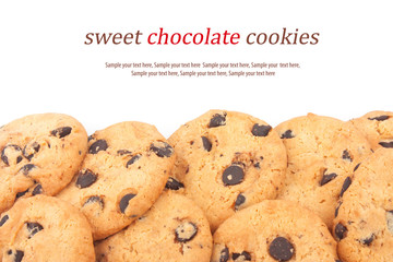 Chocolate chips cookies background