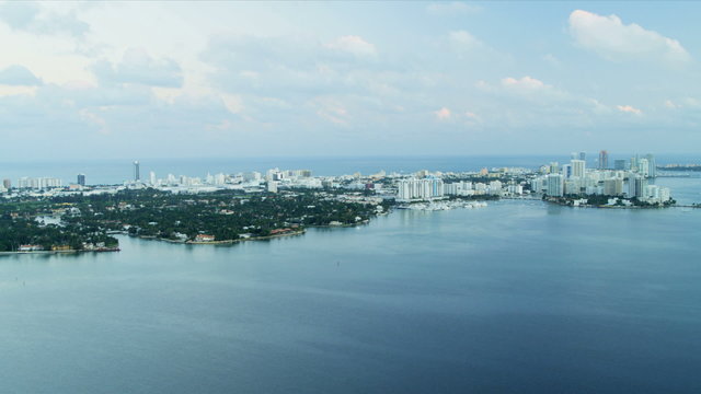 Aerial view Miami Beach suburbs, Florida