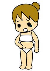 太って悲しむ女性