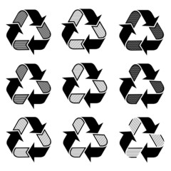 vector ornate recycle symbols