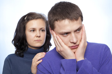 Young couple quarreling